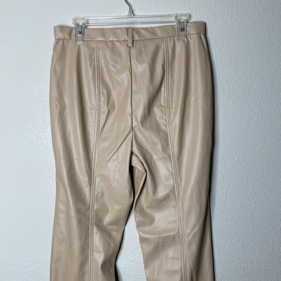 Jason Wu pants tan pleather zip up women’s XL extra large NWT - Picture 5 of 9